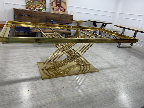 Stainless Steel Shiny Gold Table Legs Metal Shiny Gold Table Legs