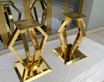 Stainless Steel Shiny Gold Plated Table Legs, Metal Shiny Brass Gold Table Legs, Modern Gold Table Legs, Brass Dining Table Legs, Desk Legs