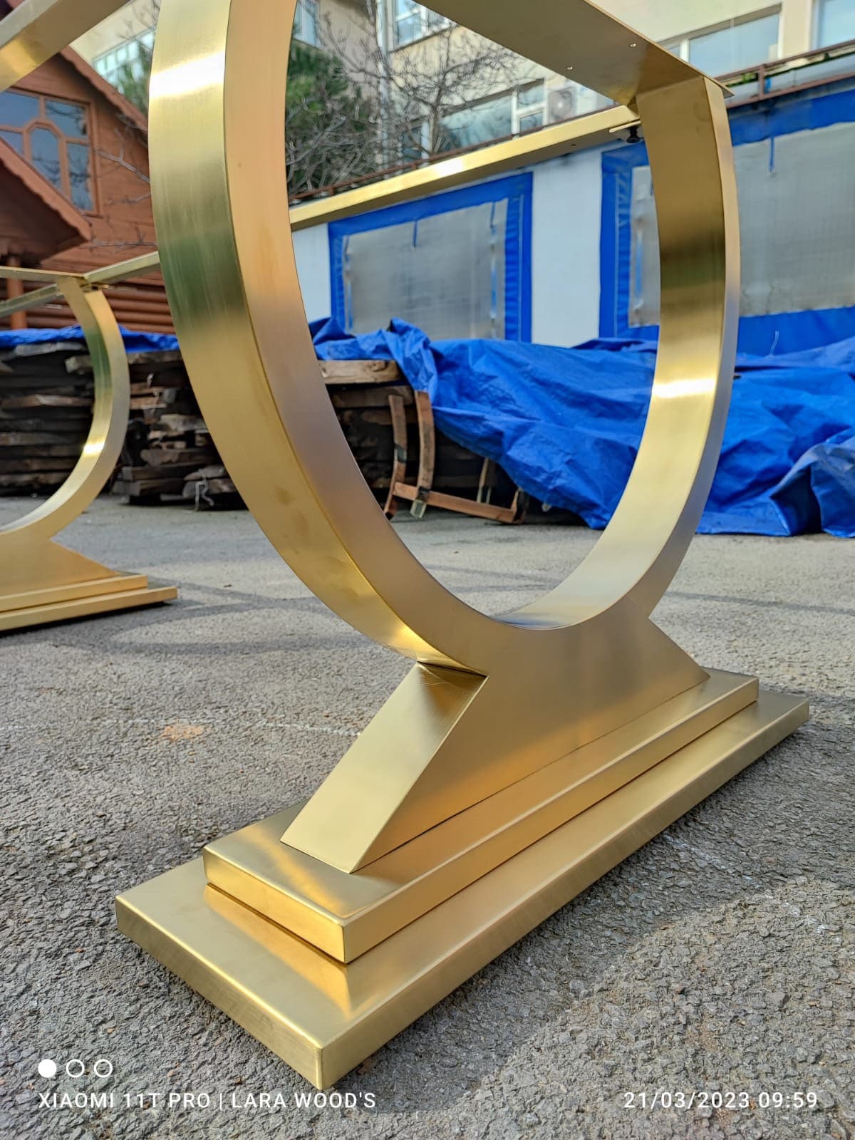 U Shape Glass Table Base, Table Legs, Metal Brass Gold Table Legs, Modern Gold Table Legs, Matte