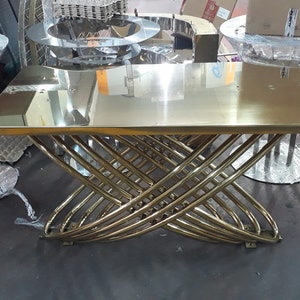 Stainless Steel Shiny Gold Table Legs, Metal Shiny Gold Table Legs, Modern Gold Table Legs, Brass Dining Table Legs, Custom Base for Marble