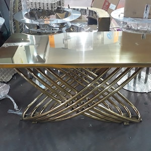 Stainless Steel Shiny Gold Table Legs, Metal Shiny Gold Table Legs, Modern Gold Table Legs, Brass Dining Table Legs, Custom Base for Marble