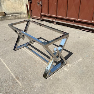 Stainless Steel Polished Chrome Metal Table Legs, Metal Shiny Table Legs, Modern Polished Chrome Iron Table Legs, Legs for Stone