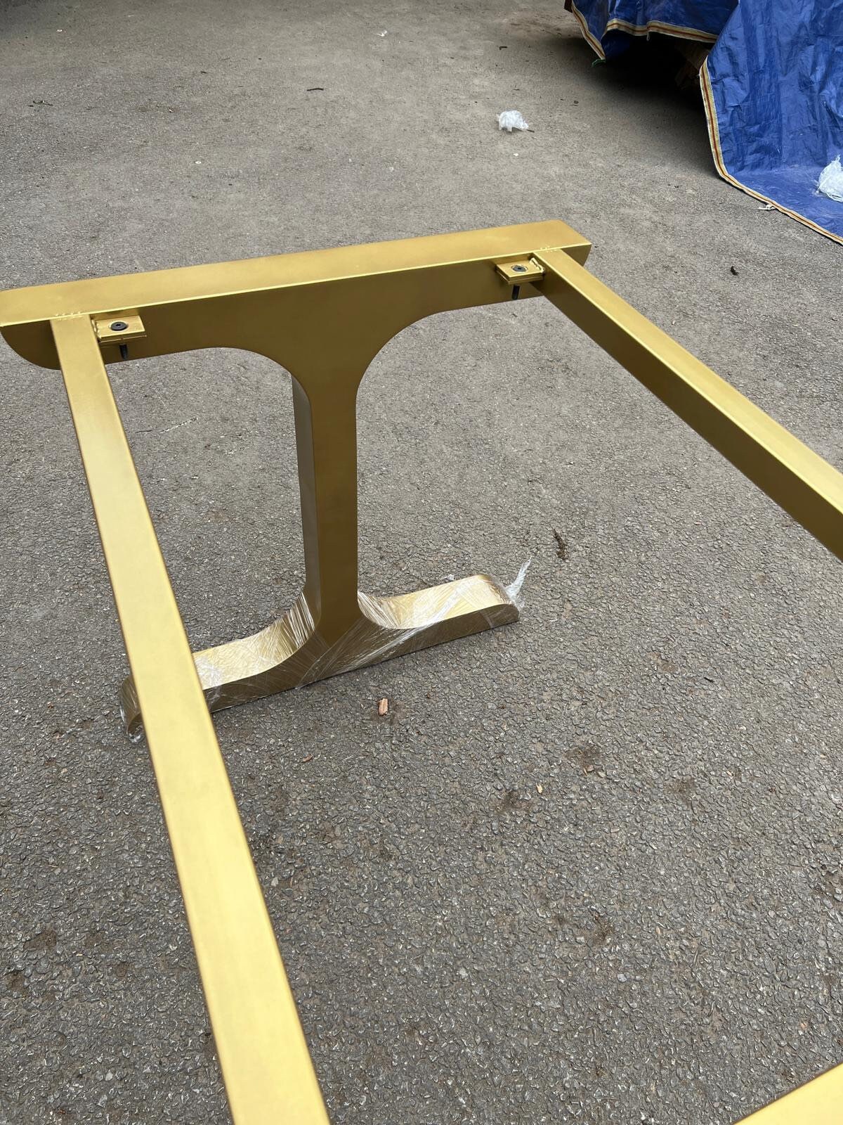 Brushed Gold T Shape Steel Table Legs, Metal Table Legs, Modern Design