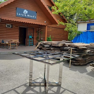 Custom Stainless Steel Polished Chrome Legs, Shiny Polished Chrome Metal Legs, Unique Modern Gold Legs, Pedestal Base for Heavy Marble Table