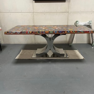 Custom Stainless Steel Polished Chrome Table Legs, Metal Shiny Table Legs, Modern Polished Chrome Table Legs, Pedestal Base for Marble Top