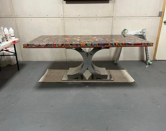 Custom Stainless Steel Polished Chrome Table Legs, Metal Shiny Table Legs, Modern Polished Chrome Table Legs, Pedestal Base for Marble Top