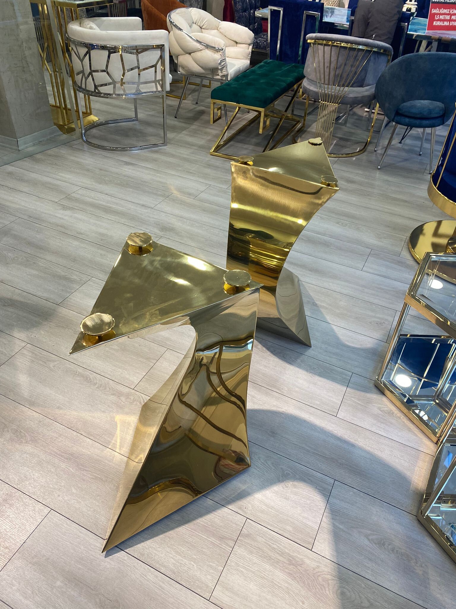 Stainless Steel Shiny Gold Table Legs, Brass Gold Table Legs, Modern ...