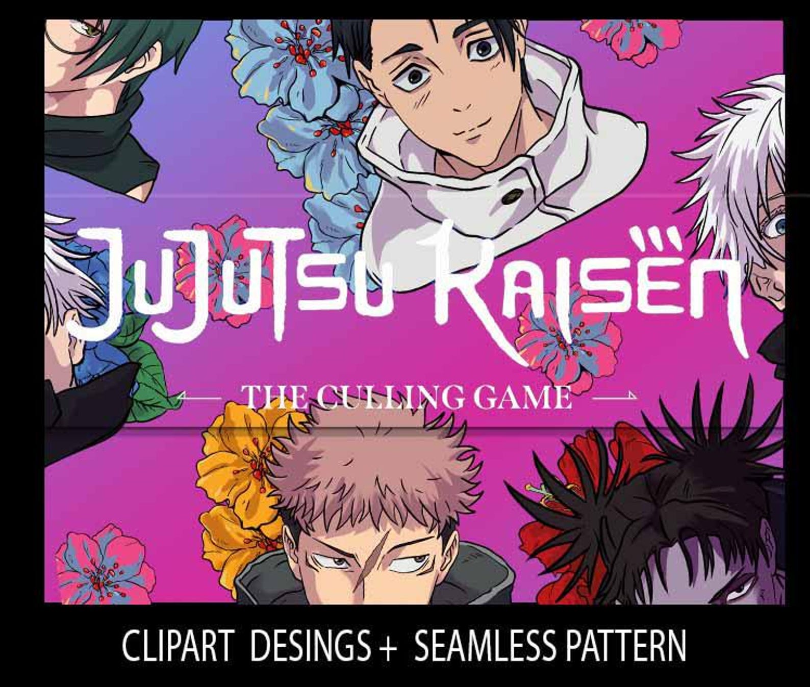 Jujutsu Kaisen Flowers Patterns Images Season 3 Clipart Png and ...