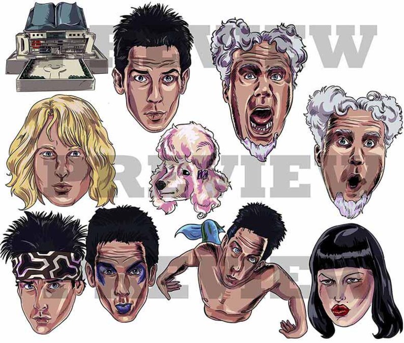Zoolander Mugatu Male Model Clipart Png Designs and Seamless Pattern ...