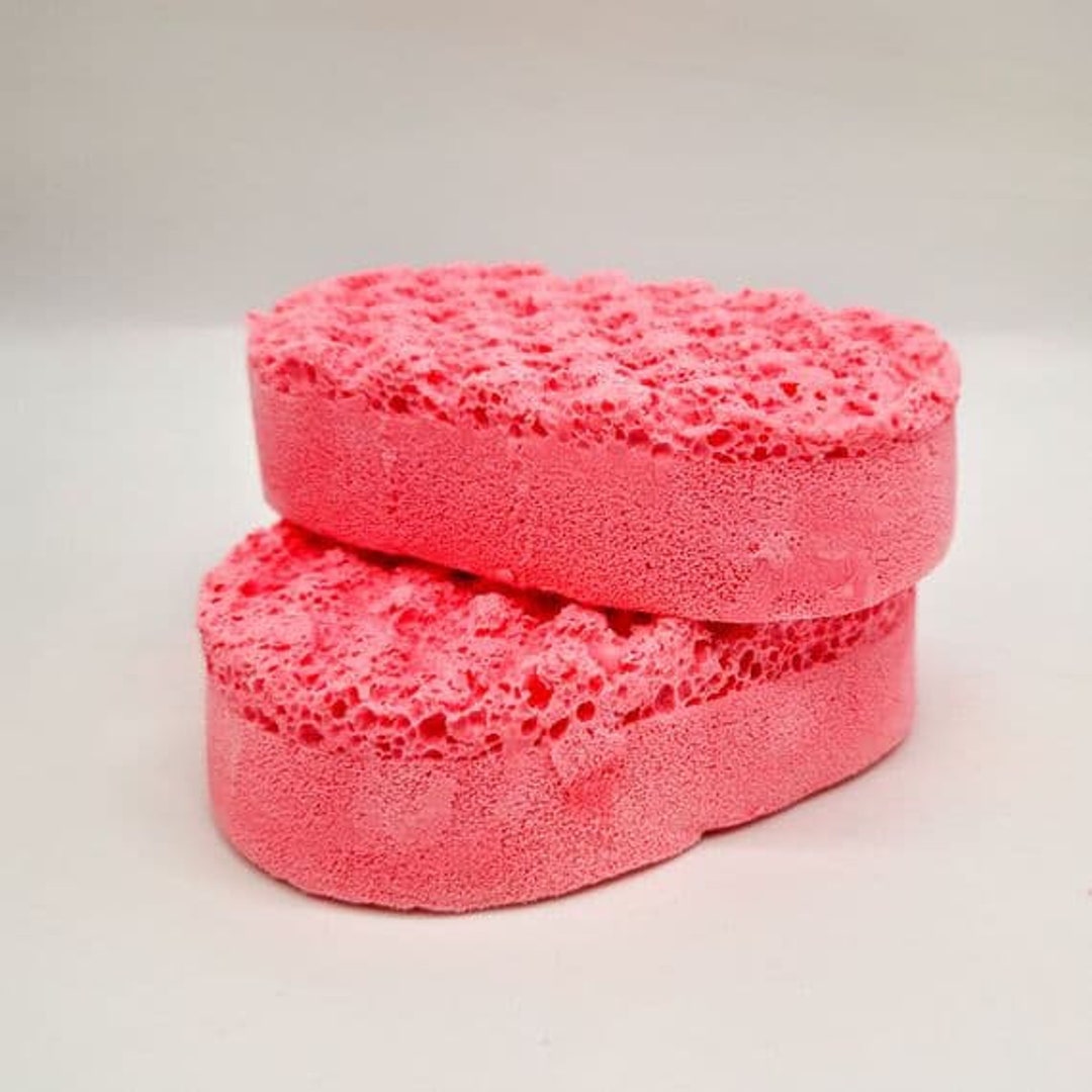 Marshmallow & Raspberry Soap Filled Sponge Exfoliating Shower Sponges