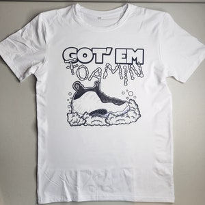 Got Em Foamin_Sneaker Art Tee White/Black, 100% Polyester, RUNS SMALL so keep that in mind when ordering!