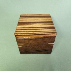 Walnut and Zebrano Wood with Maple Accents and Hinged Lid