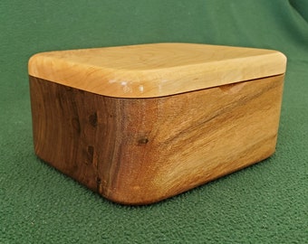 Walnut and Curly Maple Hinged Lid Box
