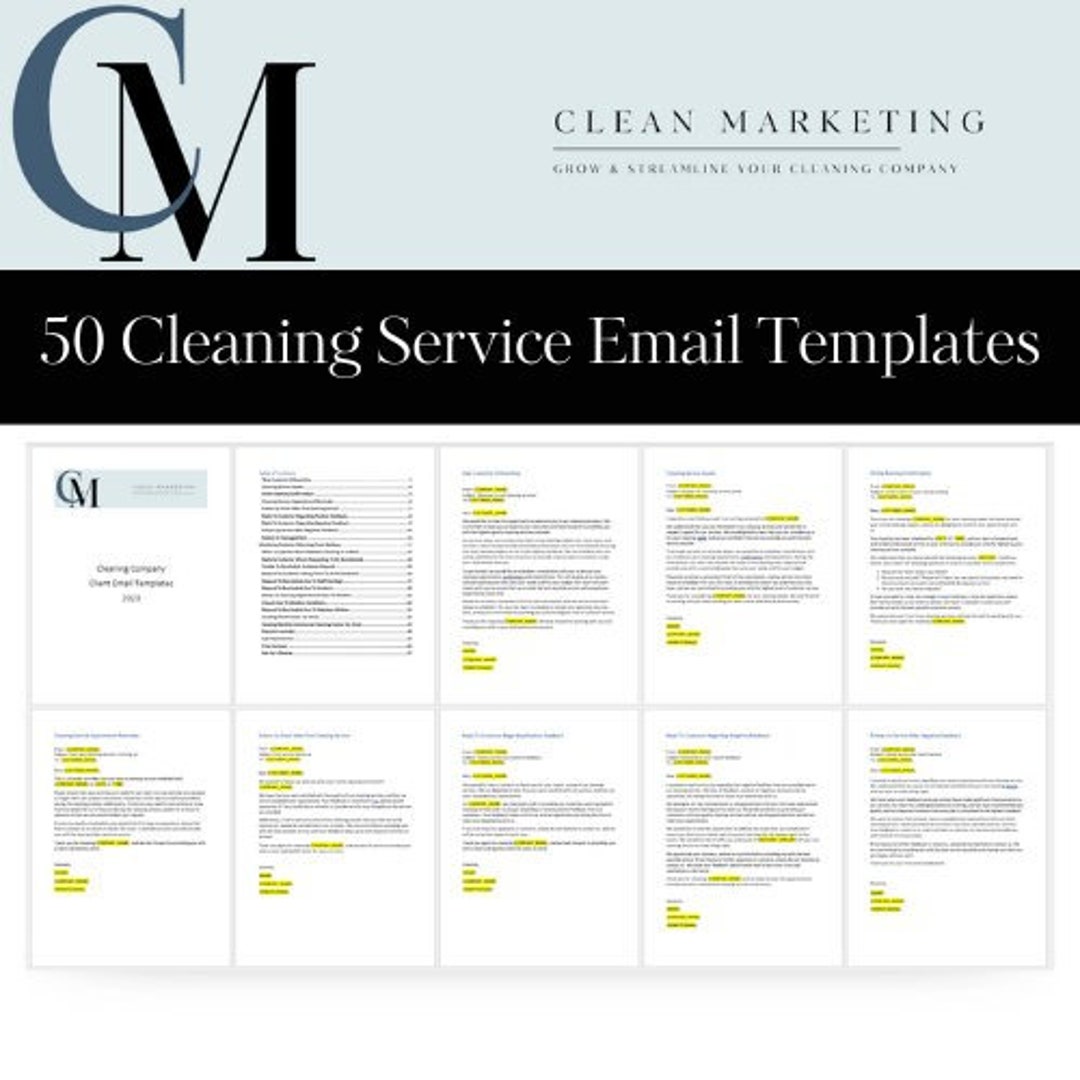 Cleaning Business Email Templates, Cleaning Service Email Bundle, Cleaning Company Editable