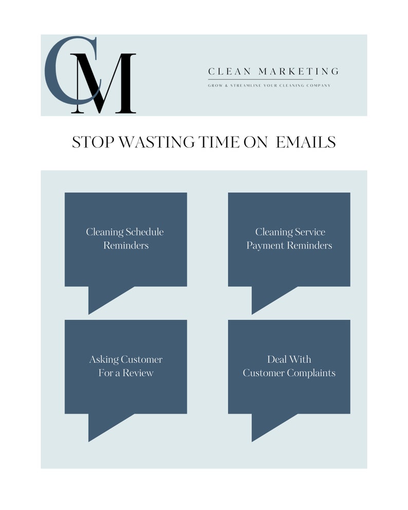 Cleaning Business Professional Email Bundle for Customers, Housekeeping