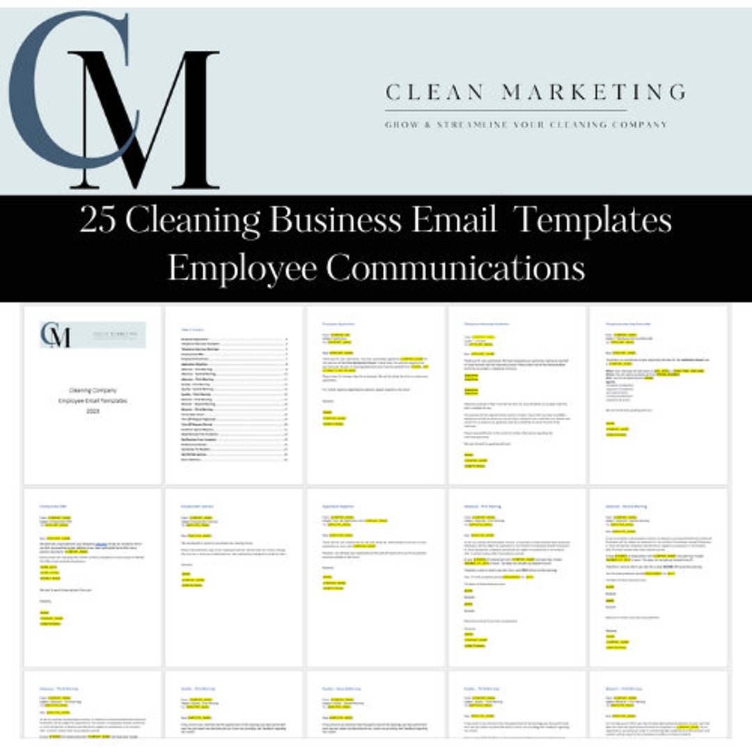 Cleaning Business Employee Email Templates, Cleaning Service