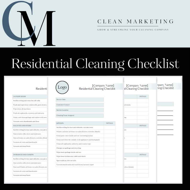 CLEANING CHECKLIST BUNDLE for Professional Cleaners, Airbnb ...