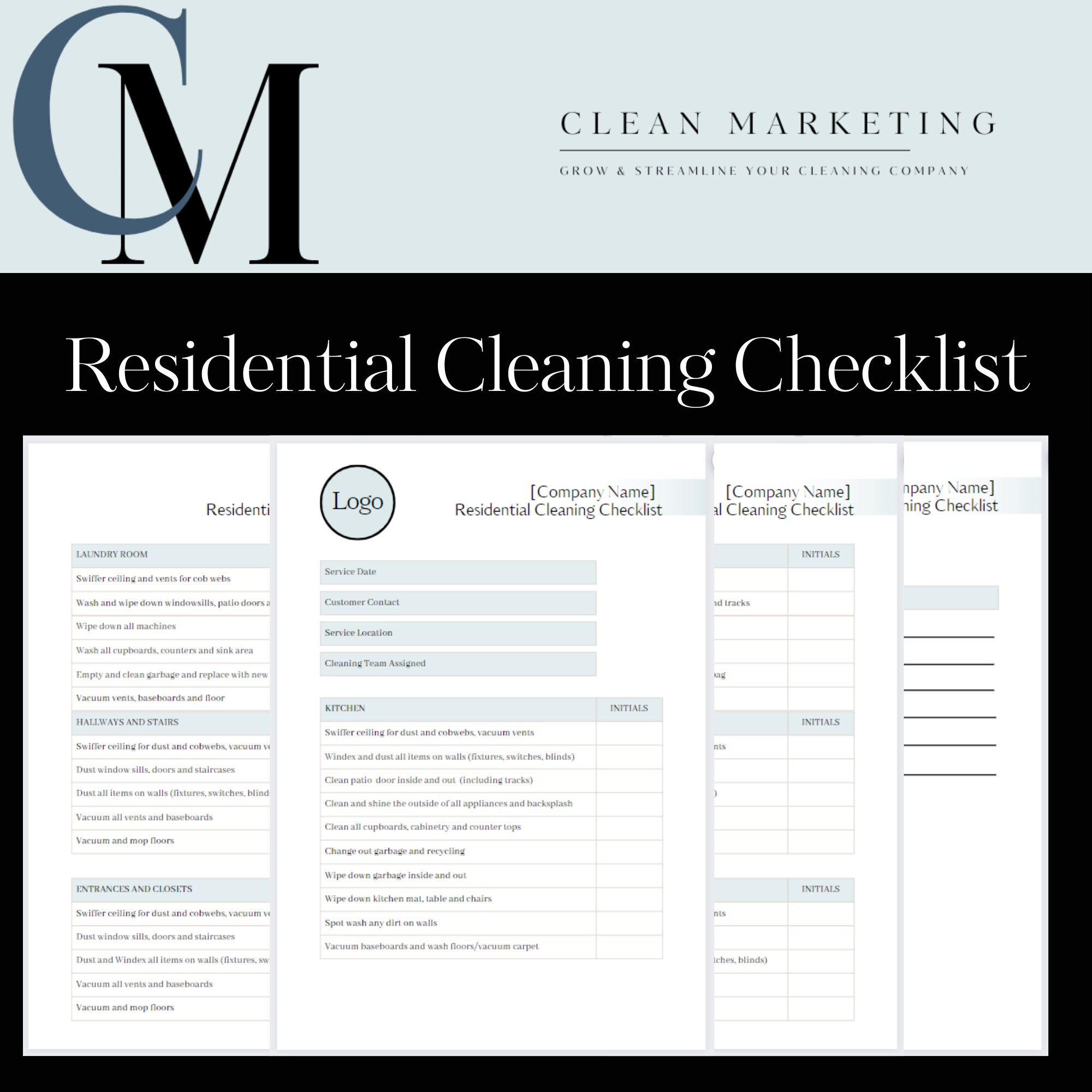CLEANING CHECKLIST BUNDLE for Professional Cleaners, Airbnb