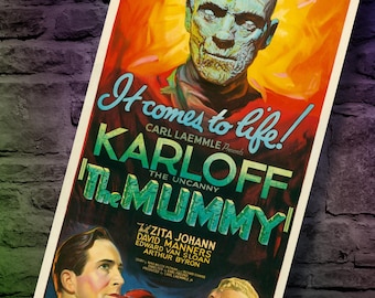 The Mummy Poster 1932 (Repro) tall color poster, Boris Karloff