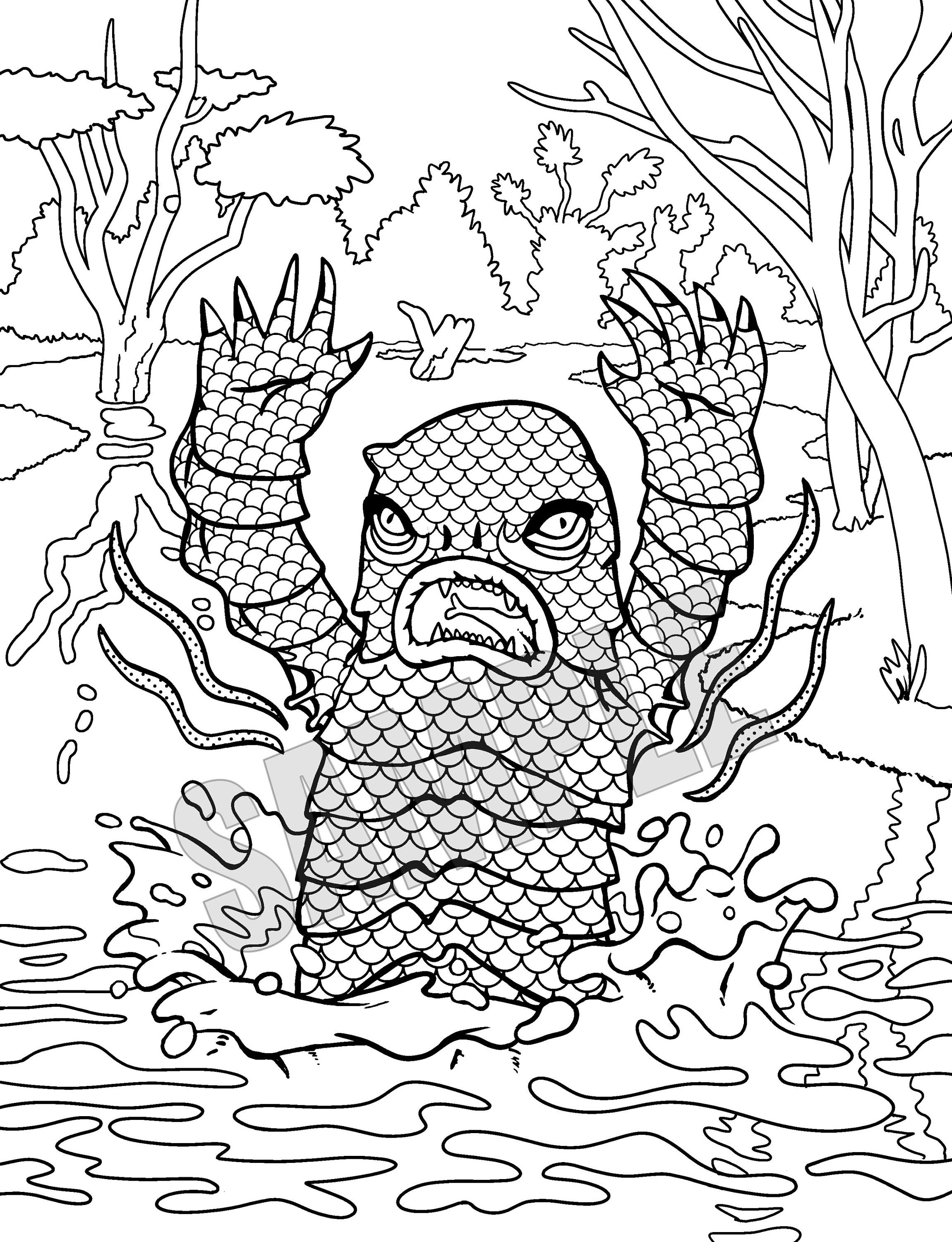 Gross Monsters Coloring Pages Cheap Chills - Etsy