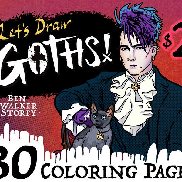 Let's Draw Goths! Digital Coloring Pages download