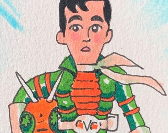 Artwork | Kamen Rider color sketch, Green and Orange