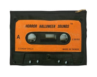 Horror Halloween Sounds Accessory Pouch,  Cassette Tape