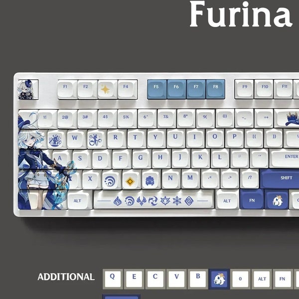 Furina, Lyney, Neuvillette, Lynette, Freminet, Wriothesley Theme Genshin Impact PBT 119 touches pour clavier mécanique profil XDA