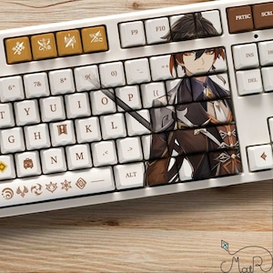 Genshin Impact Kuki Shinobu 108 Keycaps Mechanical Keyboard Accessories  Cherry Height - Anime Keyboard