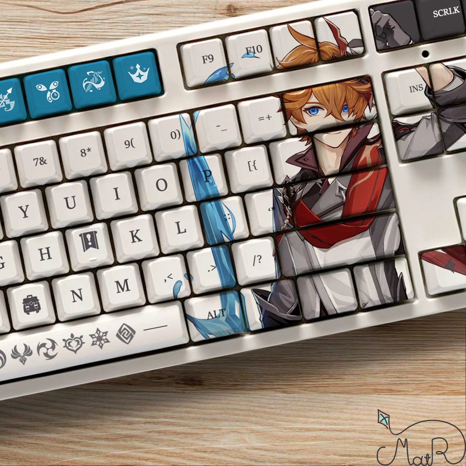 Aloy Theme Keycap Set Genshin Impact Series Pbt Keycaps 108 Keys Set
