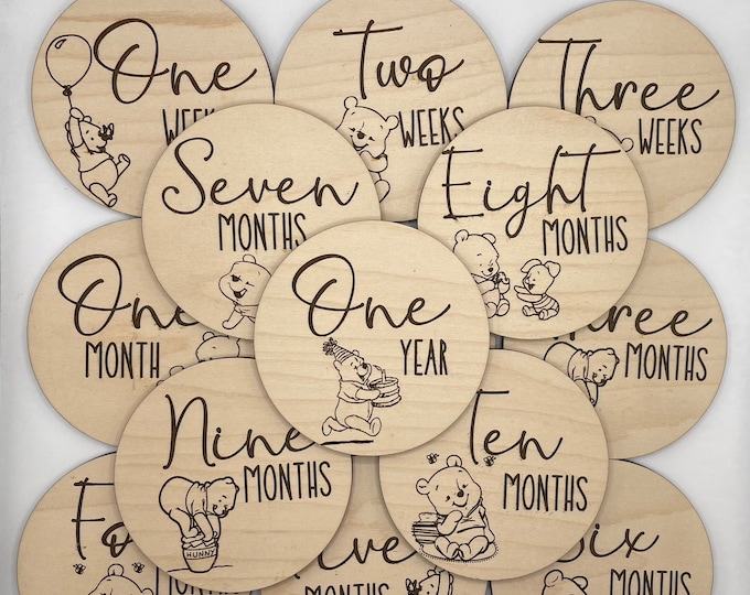 Classic Winnie the Pooh my First Baby Milestone Cards - Etsy