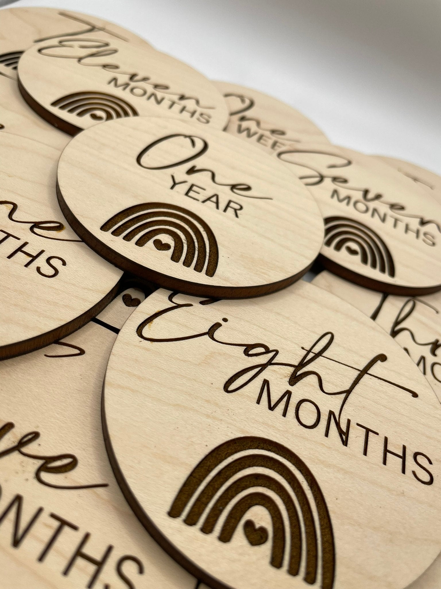 Rainbow Baby Milestone SVG: Laser Cut File, Glowforge Ready (digital ...