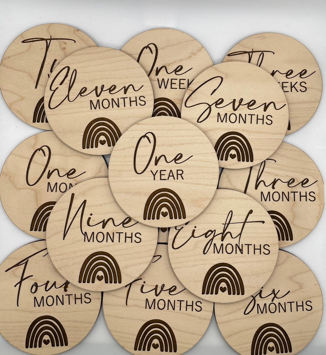 Rainbow Baby Milestone SVG: Laser Cut File, Glowforge Ready (digital ...