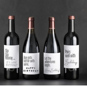 Funny Birthday Wine Label: Sip Hooray, Pairs Well (Digital Download)