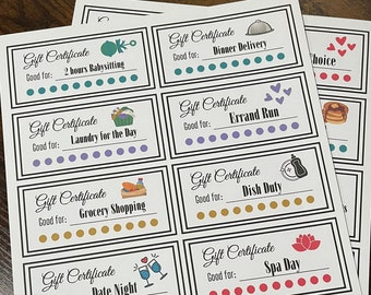 New Parent Gift Coupons, baby shower gift- printable, new mom, new dad, gift for having a baby, new parent assistance, newborn gift, instant