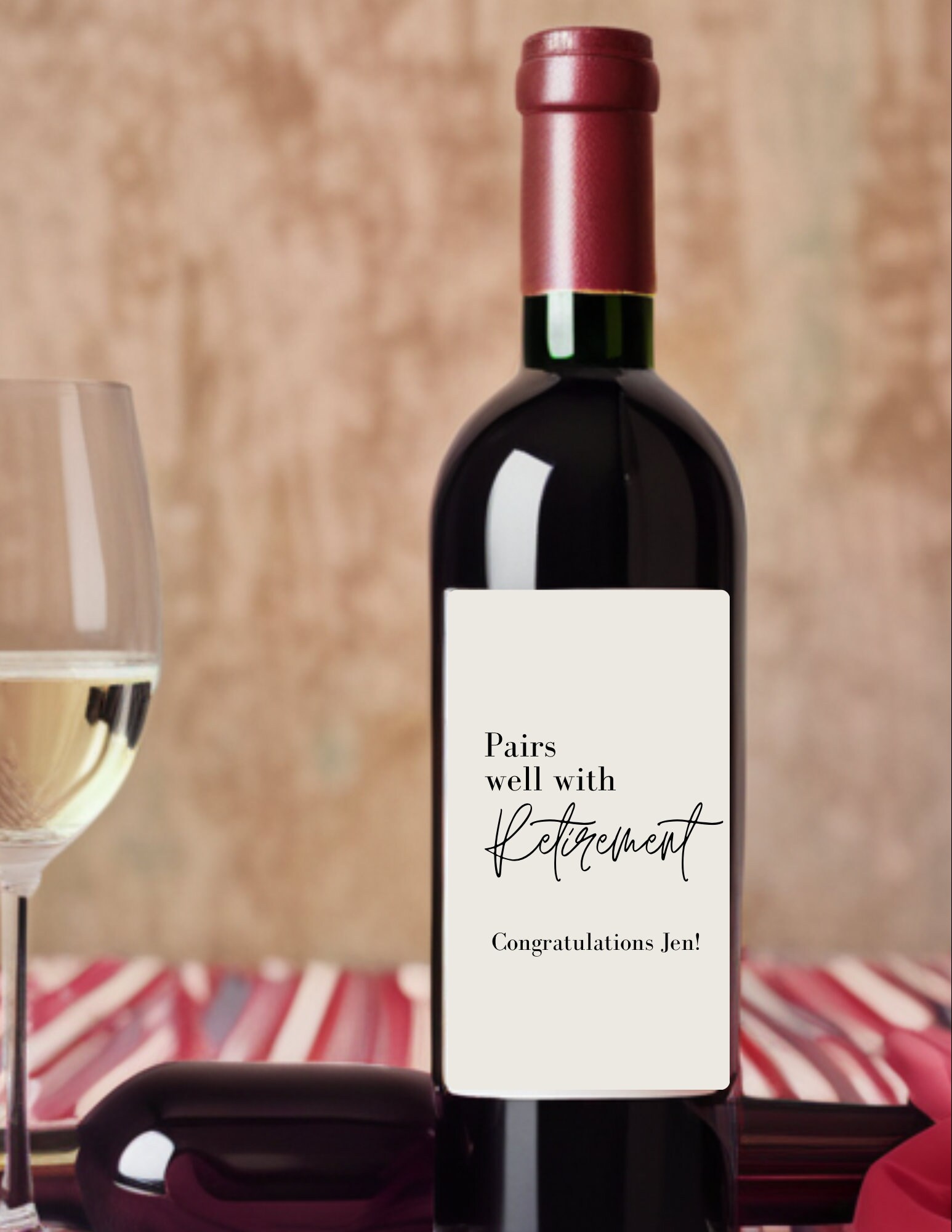 Editable Retirement Wine Bottle /champagne Labels, Printable Retirement ...