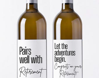 Retirement Wine Label Printable: Celebration Gift (PDF, SVG)