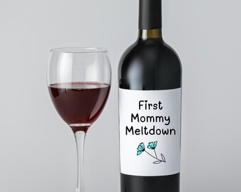 Mommy Milestone Wine Labels: New Parent Gift (PDF Download 3.5x4" )
