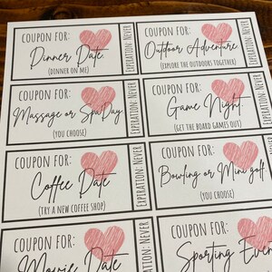 20 Date Coupons: Printable. Instant Download. - Etsy