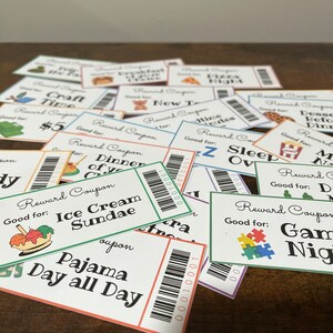 Belohnungsgutscheine für Kinder; Druckbare Gutscheine für Kinder, Kinderanreize, Geschenk für Kinder, PDF, Belohnungsdollar, Gutscheinbuch, kinderfreundliches Geschenk