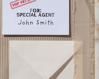 Tarjeta de propuesta para portador de anillos: Misión ultrasecreta (PDF, SVG, PNG)