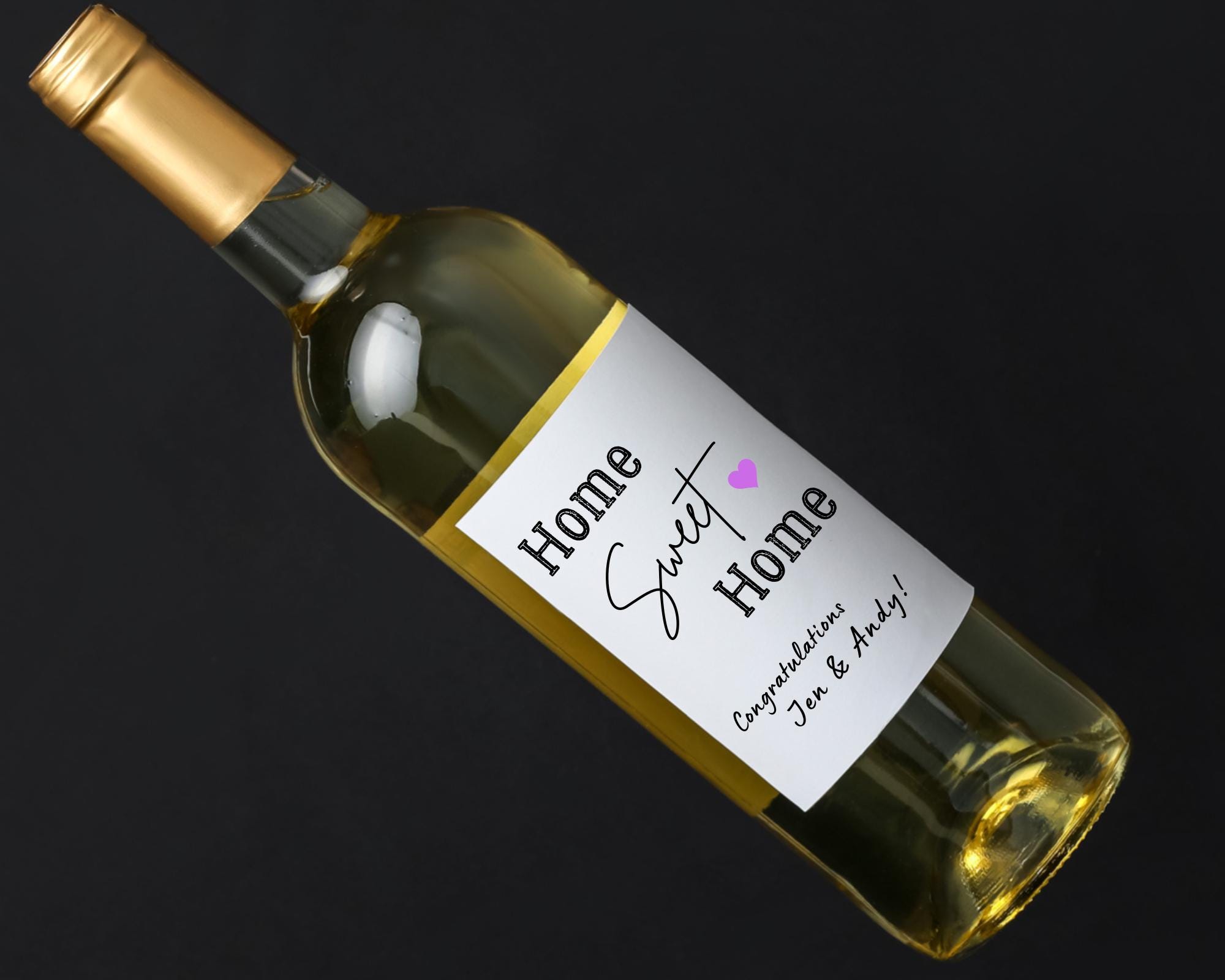 Editable Housewarming Wine Label: New Home Gift (Digital Download)