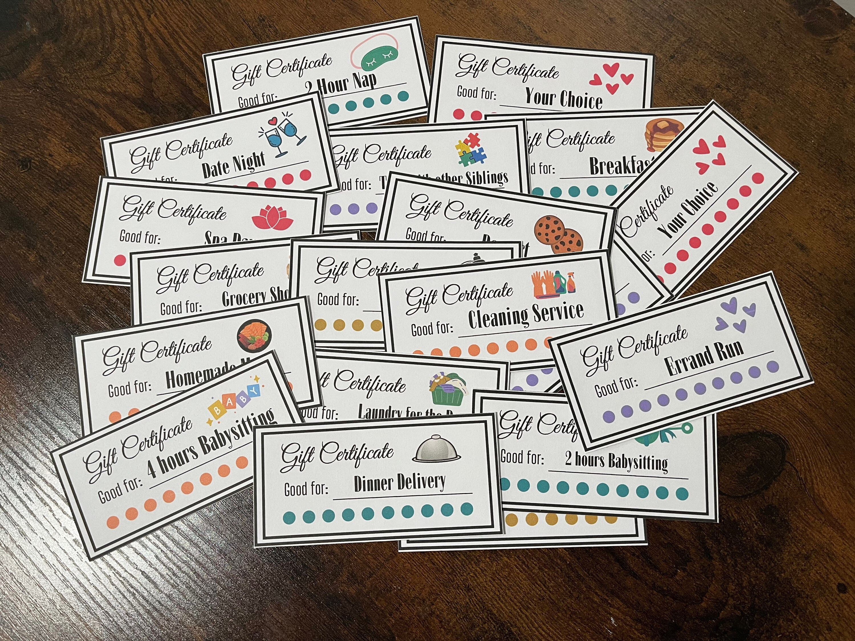 Printable New Parent Gift Coupons or Baby Shower Gift - Etsy
