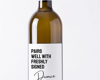 "Scheidung Wein & Bier Label: Lustiges ""Scheidung Party Geschenk"" (Digitaler Download)"