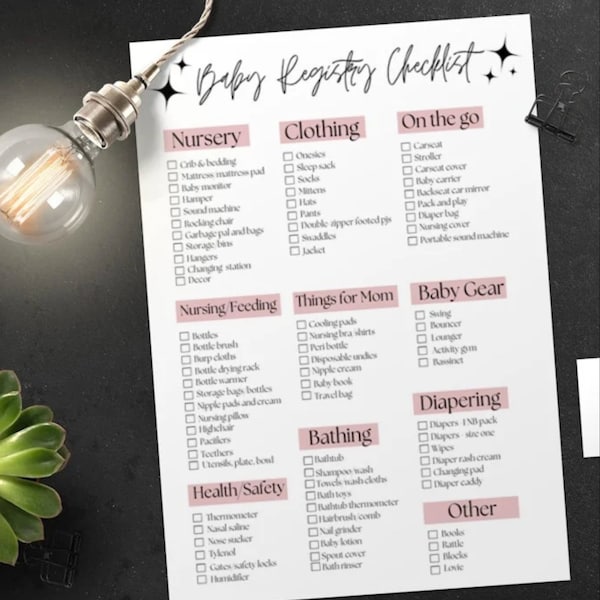 Baby Registry Checklist PDF, png