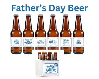 Father&#39;s Day Beer Labels: Editable Caddy Gift (PDF)