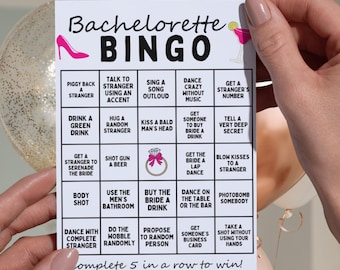 Bachelorette Bingo Drinking Game: Hen Party Dare Cards (PDF)