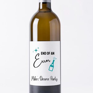 Divorce Wine Bottle Labels: Editable Party Gift (PDF)