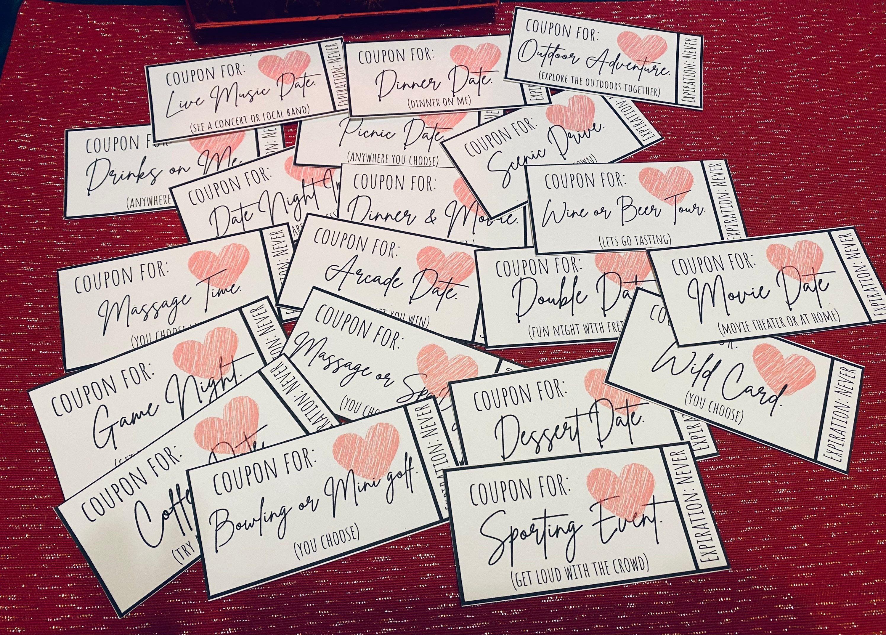 20 Date Coupons: Printable. Instant Download. Gift for Significant ...