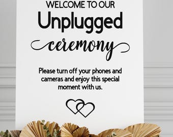 Unplugged Ceremony Sign: Modern Wedding Decor (PDF, SVG, PNG)